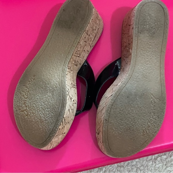 Sam Edelman Black Wedge Sandals EUC 6M - Picture 4 of 7